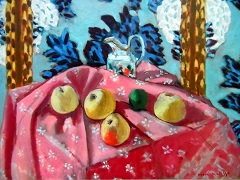 Still life with Apples on Pink Cloth by Henri Matisse